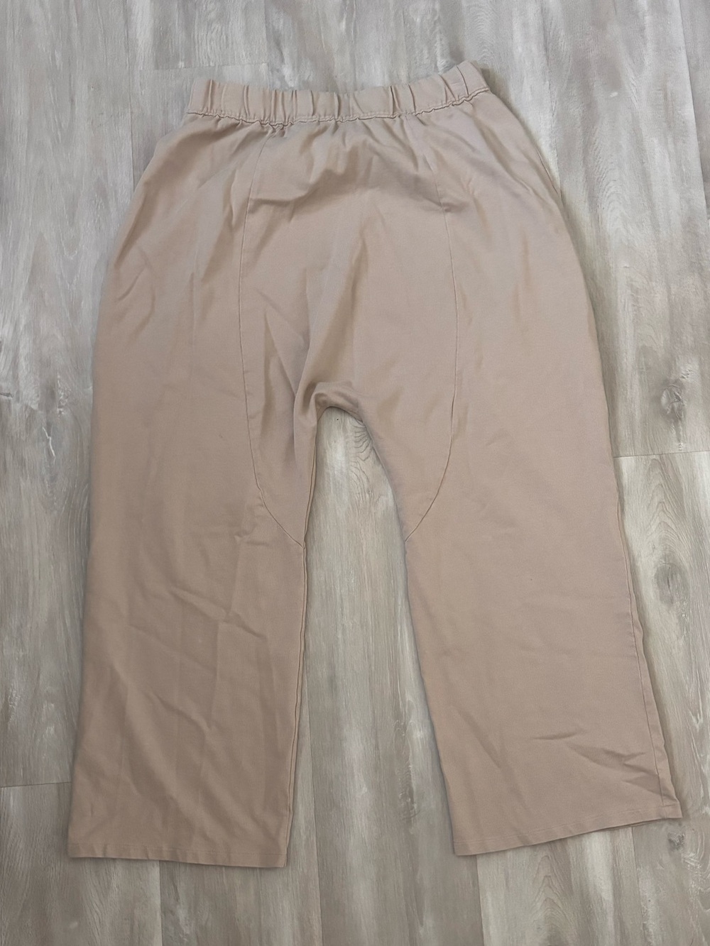 Zara Beige Elastic-Waist Baggy Sweatpants